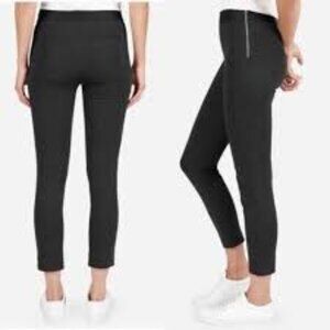 Everlane Black Ponte Knit Exposed Side Zip Seamed Pull On Pants Size 6